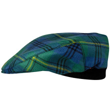 Mens Tartan Flat Cap Johnston Ancient Tartan Plaid Design Mens and Womens One size Elasticated Band Comfort Fit Scottish Made