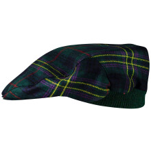 Mens Tartan Flat Cap Kennedy Modern Tartan Plaid Design Mens and Womens One size Elasticated Band Comfort Fit Scottish Made
