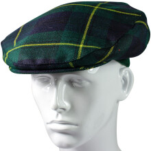 Mens Tartan Flat Cap Johnston Modern Tartan Plaid Design Mens and Womens One size Elasticated Band Comfort Fit Scottish Made