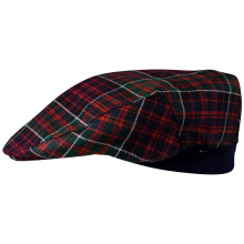 Mens Tartan Flat Cap MacDonald of Clanranald Modern Tartan Plaid Design Mens and Womens One size Elasticated Band Comfort Fit Scottish Made