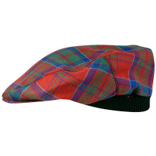 Mens Tartan Flat Cap MacDonell of Keppoch Ancient Tartan Plaid Design Mens and Womens One size Elasticated Band Comfort Fit Scottish Made