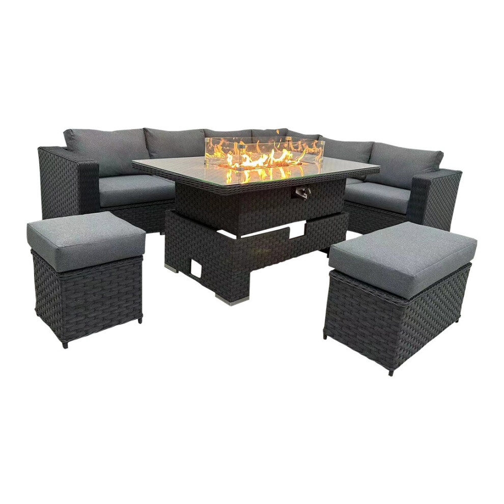 Chakra Rattan Garden Corner Rising Dining Set With Fire Pit-image-OPC-PBWDHJV-NEW