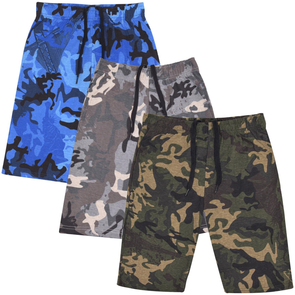 (13 Years, Blue/Charcoal/Green 3 Pack) Kids Boys 100% Cotton Shorts Casual Chino Shorts