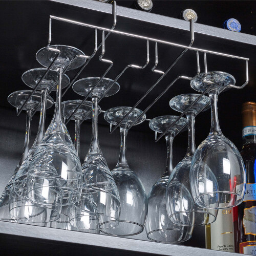 URBN-CHEF 2 x Under Shelf Hanging Metal Wine Glasses Rack Stemware Holder Rail 2