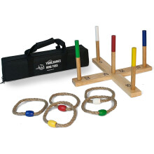 Yard Games Ring Toss Game Premium Set with 5 Thick rope rings, frame and posts