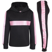 (5-6 Years, Pink) Kids Girls Baby Pink Gym Cropped Hoodie Tracksuit