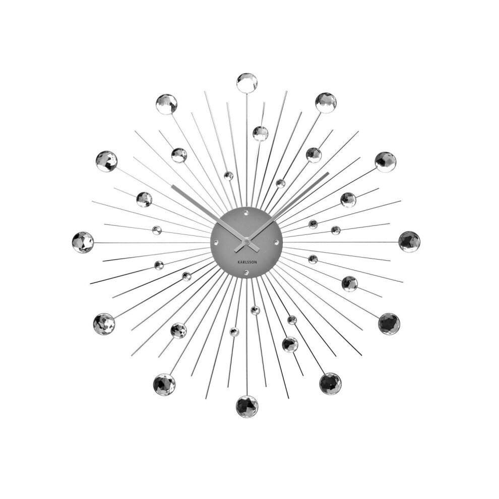 Sunburst Wall Clock, Large, Crystal