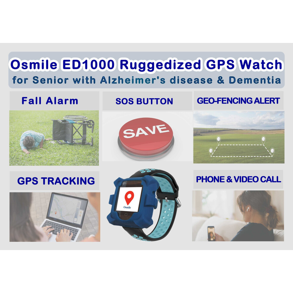 (Blue) Osmile Ed1000 Ruggedized Dementia Gps Watch (Lc) Blue 56033366