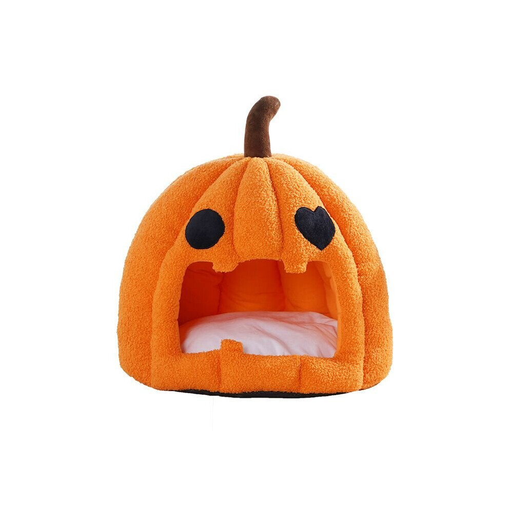 (S) Pet Cat Dog Cute House Bed Mat Warm Soft  Pumpkin House For Cat Dog  House