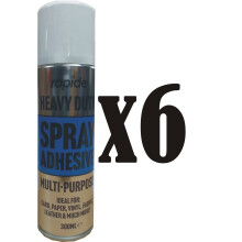 6 x 300ML Heavy Duty Adhesive Glue Spray Fabric Carpet Multi purpose