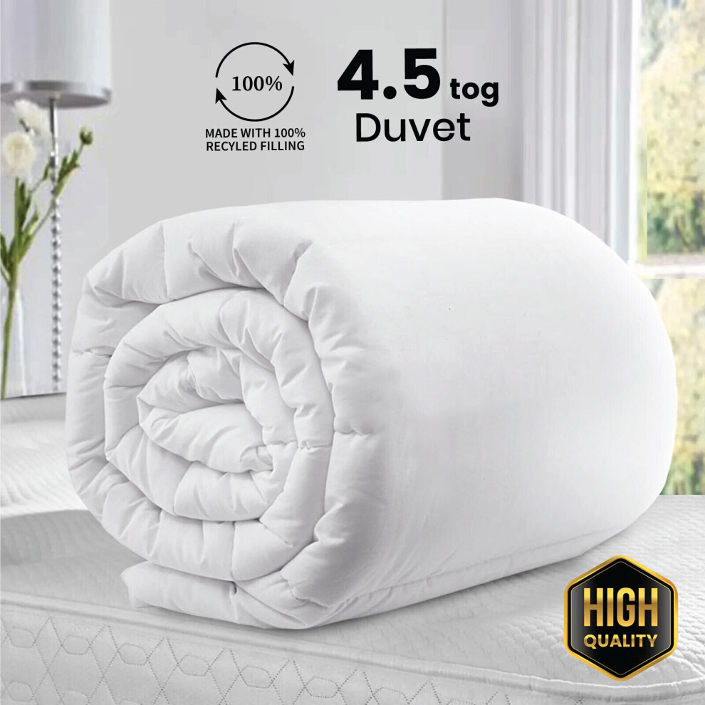 (4.5 Tog, Super King: 260 X 220 cm) Summer Quilt Duvet Tog 4.5 & 7.5 Anti Allergenic Duvets & Quilts