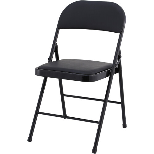 Charles Jacobs (6) Charles Jacobs Folding Chair Cushioned PU Office Reception Padded Black Frame 2