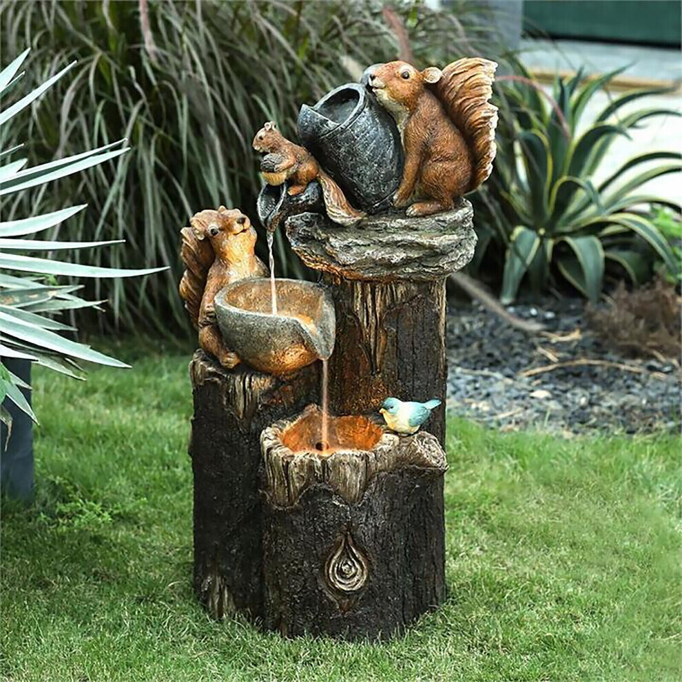 Solar Powered Squirrel LED Light Garden Ornament Animal Lamp Outdoor