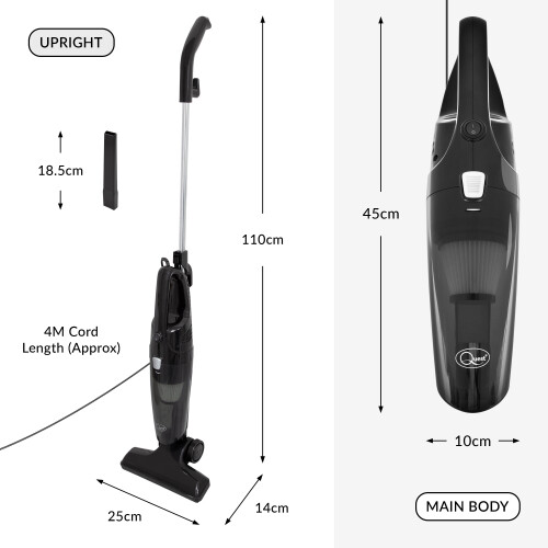 Quest (Black) Quest 2-in-1 Upright Handheld Bagless Vacuum Cleaners 1