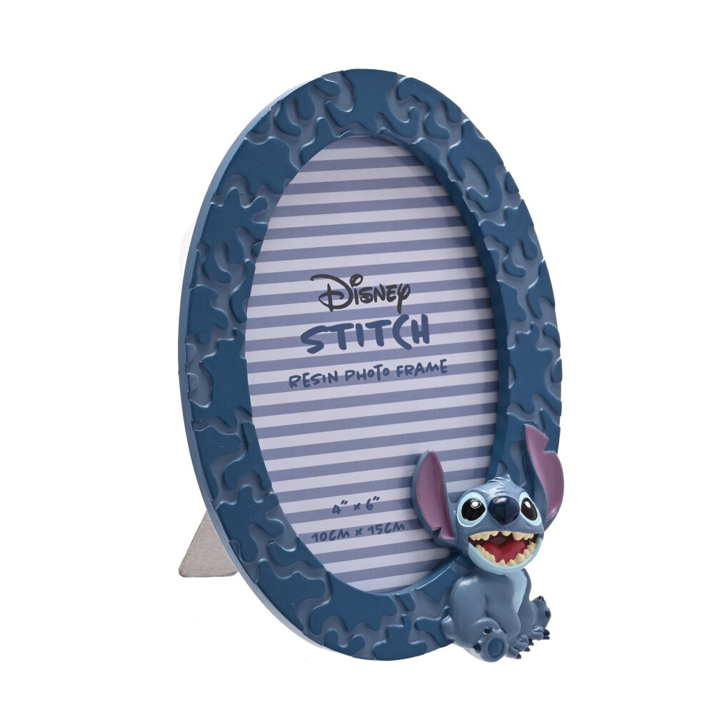 Disney Lilo Stitch Resin Free Standing Blue 4 x 6 Oval Photo Frame
