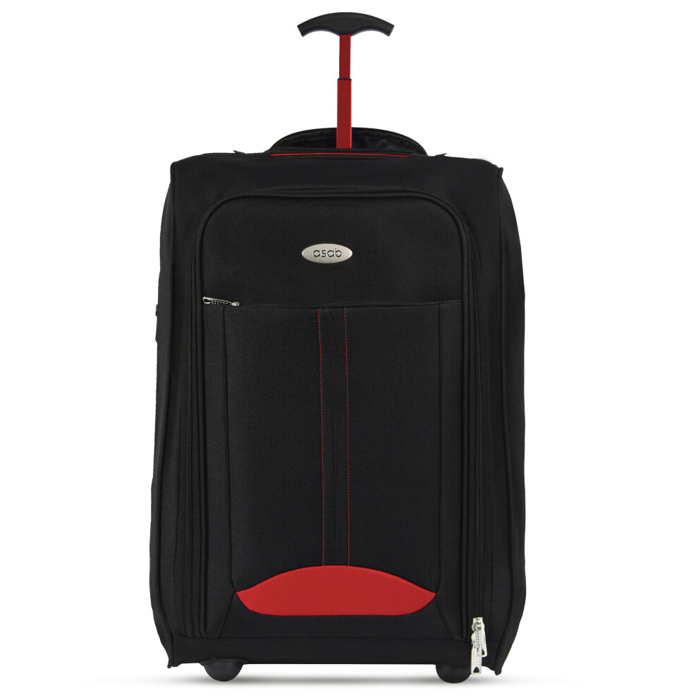 (Red) 2 Wheel Lightweight Travel Trolley Hand Cabin Bag