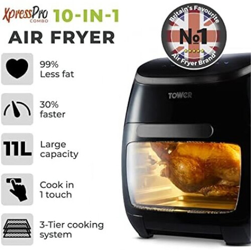 Tower T17039 Xpress Pro 5-in-1 Digital Air Fryer Oven With Rapid Air ...