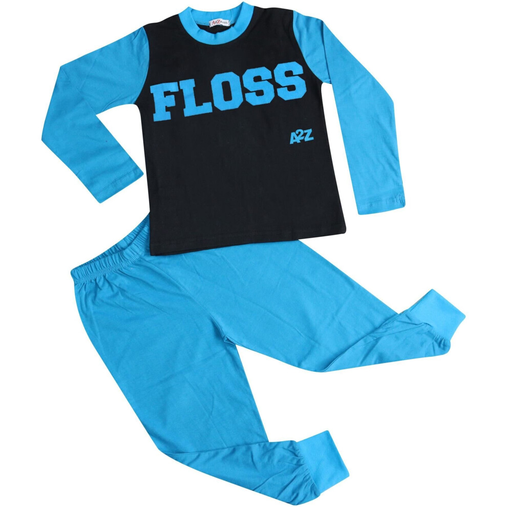 (3-4 Years, Blue) Girls Boys Floss A2Z Fashion Nightwear Pajamas Set