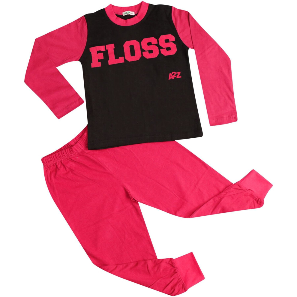 (5-6 Years, Pink) Girls Pink Floss A2Z Fashion Nightwear Pajamas Set