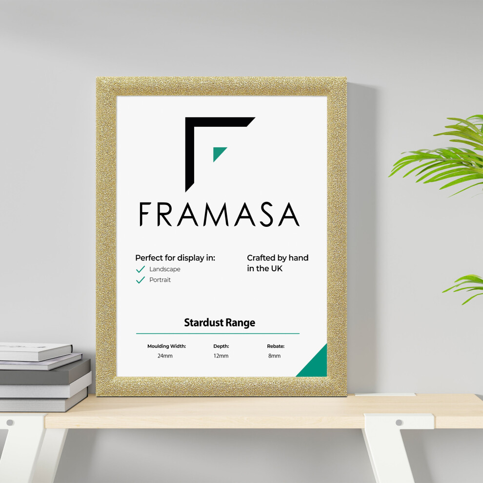 (Gold, 16x12 Inch) Glitter Sparkle Picture Photo Frames, Black Picture Frames, White Photo Frames All UK Sizes-image-OPC-P5ZTZTY-NEW