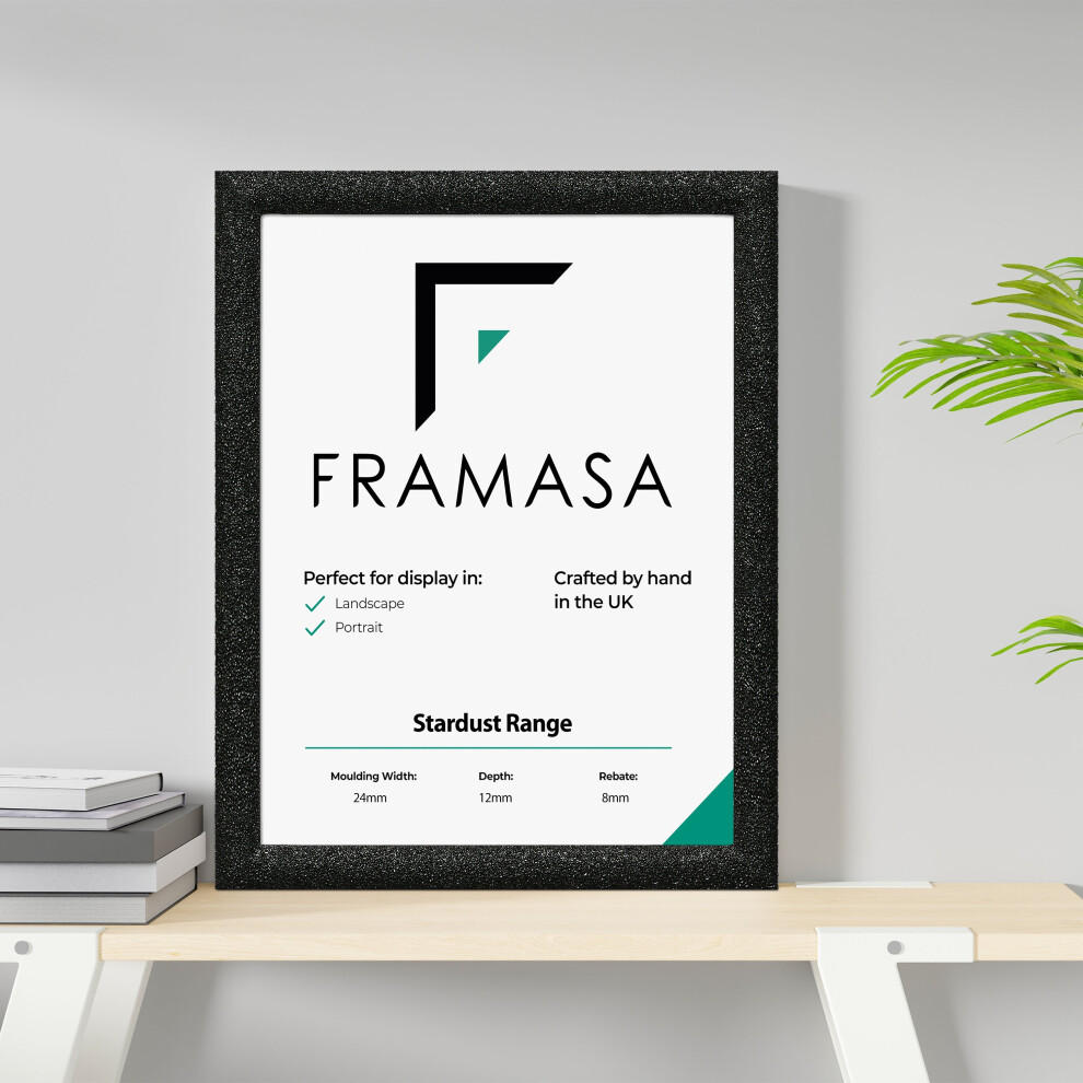 (Black, 18x7 Inch) Glitter Sparkle Picture Photo Frames, Black Picture Frames, White Photo Frames All UK Sizes-image-OPC-P5ZTZJ7-NEW