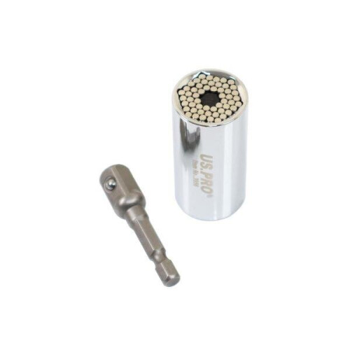 us pro US PRO 3/8" DR Multi Fit Universal Gripper Socket 7-19mm & Adapter 3956 1