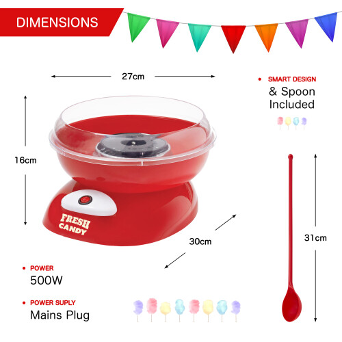 Global Gizmos 51560 Premium Candy Floss Maker / 30cm x 32cm 1