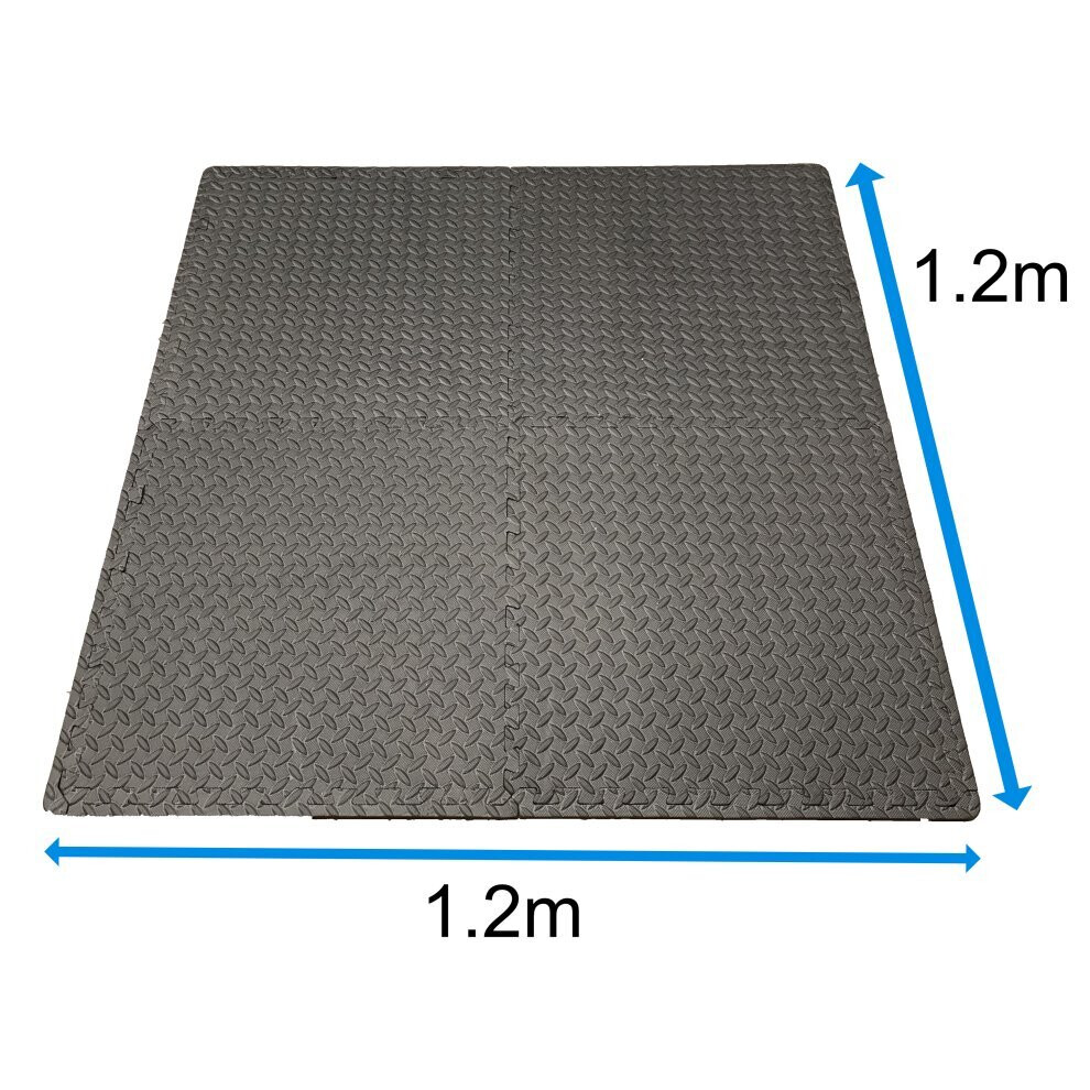 (4 MATS - 1.2m x 1.2m) (4 Mats - 1.2m x 1.2m) Happy Hot Tubs Interlocking EVA Floor Mat Base Surround Floor Protector Hot Tub