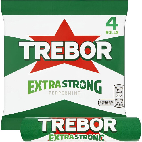 Trebor Extra Strong Mints, Pack of 4