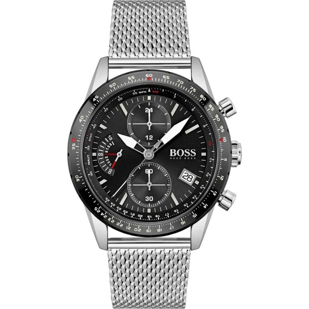 Hugo Boss Pilot Edition Watch Chronograph 1513886 Silver