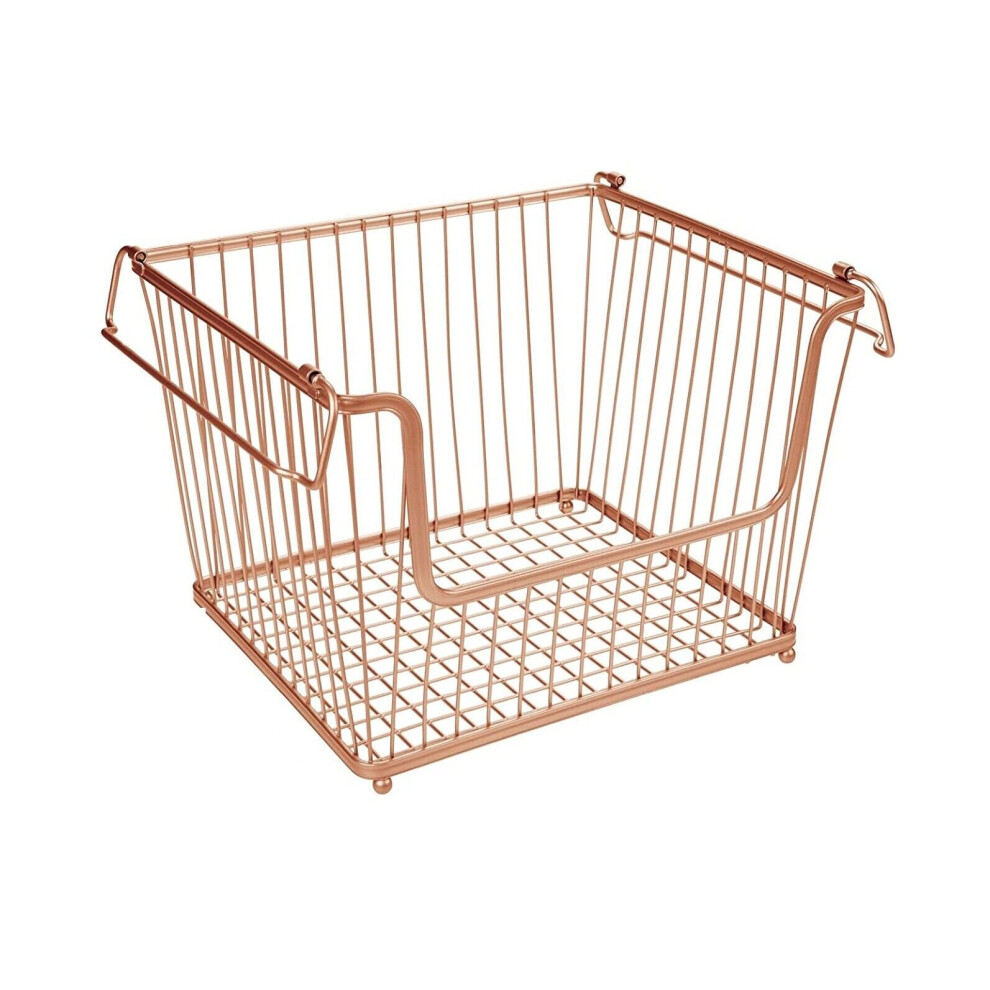 (2, COPPER) Vegetable Rack Fruit wire Stacking Storage Basket Kitchen Stand 1, 2, 3 Tier