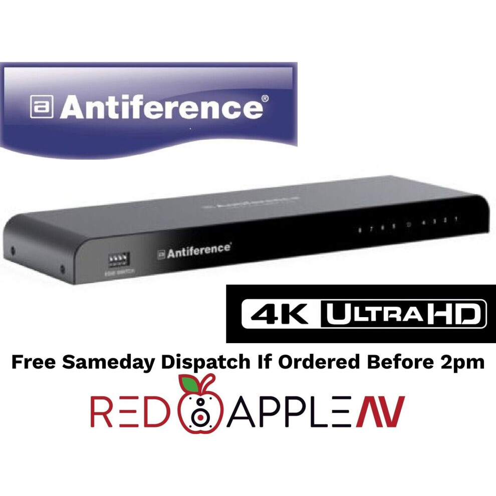 Antiference HDMI0108S V2 HDMI2.0 HDCP2.2, 1 In x 8 Out 4K HDMI Splitter