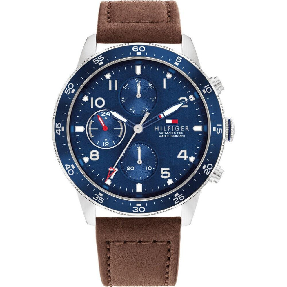 Tommy Hilfiger 1791946 Multi Dial Quartz Men's Watch Brown