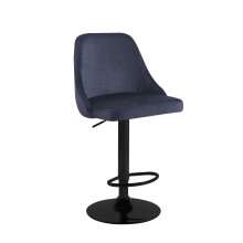 (Black, Black) 2 x Velvet Swivel Breakfast Bar Kitchen Island Stools Chair With Gas Lift In 5 Colours