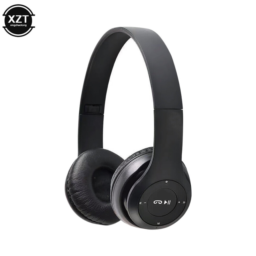 (Black) Stereo Headset P47 Wireless Headphone 5.0 Bluetooth-Compatible Headphones Foldable Bass Hifi Earphones Support Tf Card With Mic Black 9456110089625