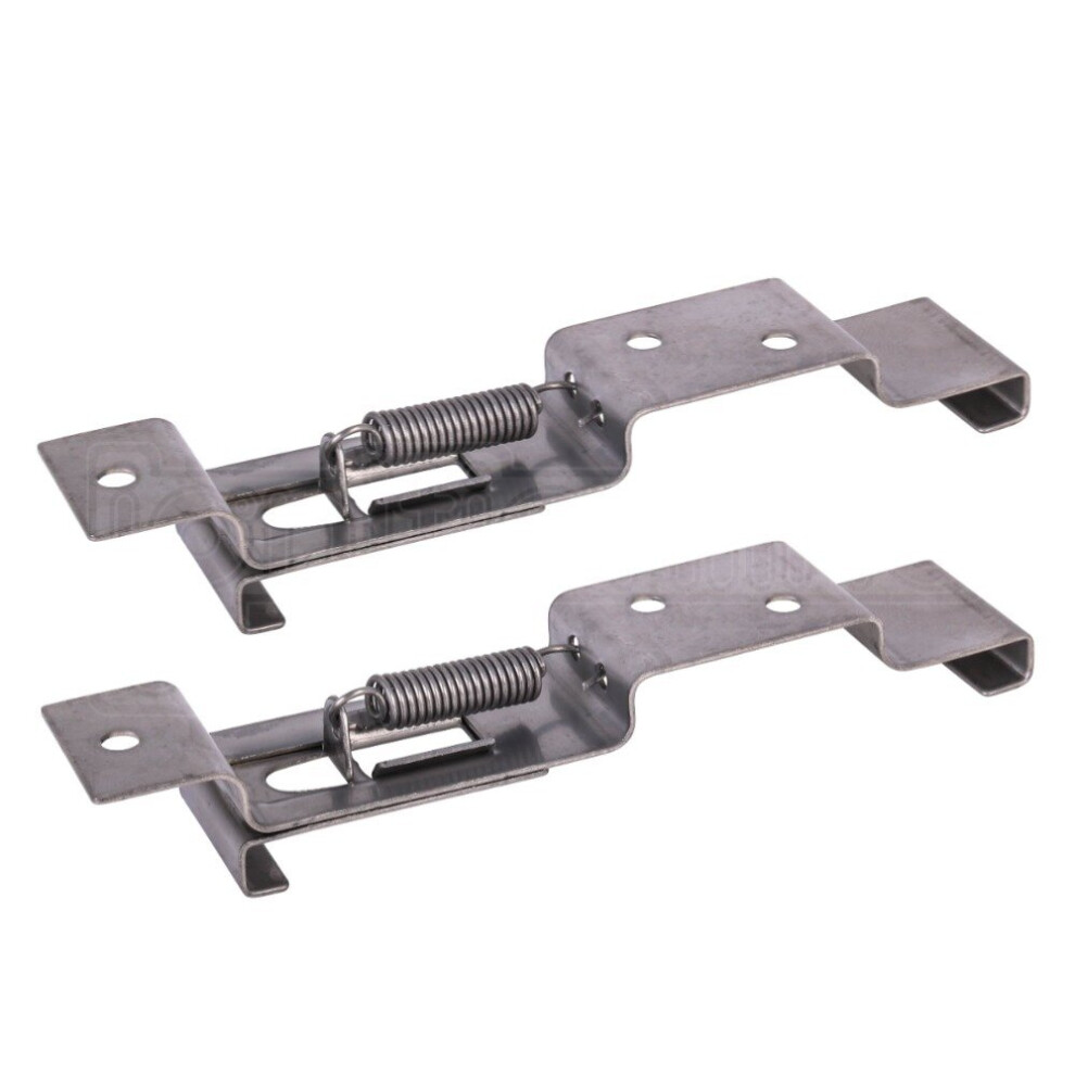 2X Maypole Trailer Number Plate Stainless Steel Spring Clips Holder Car Caravan 5013008003411