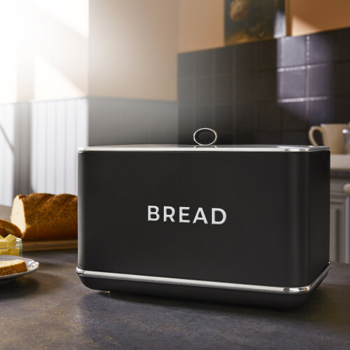 Tower Tower Renaissance Black Breadbin & Canisters Stylish Matching Set 2