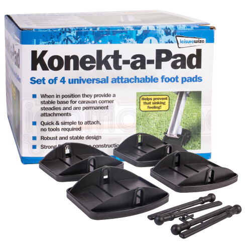 Konekt-a-Pad Jack Pads Attachable Caravan Corner Foot Leg Stable Support 4 Pack