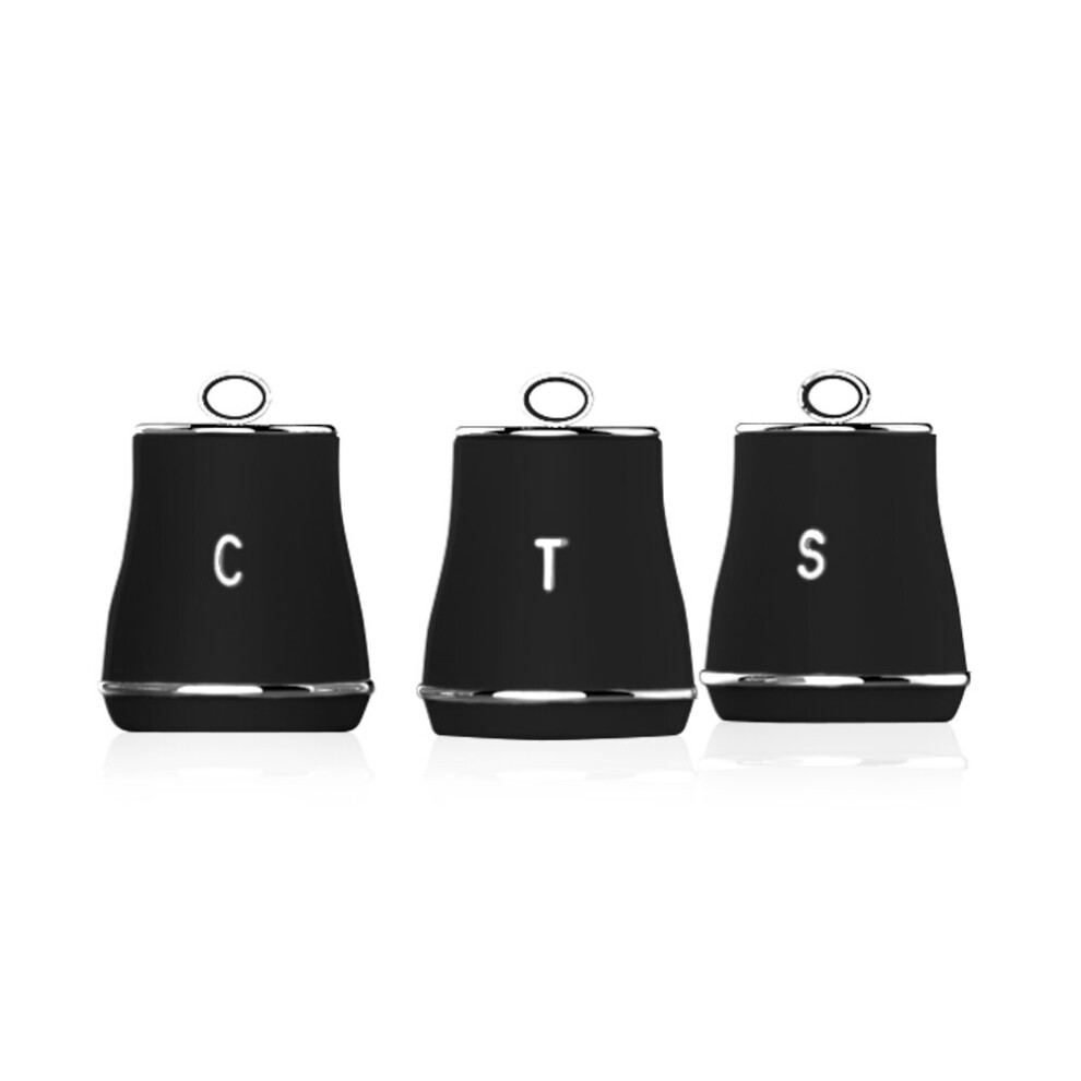 Tower Renaissance Black Tea, Coffee & Sugar Canisters T826176BLK