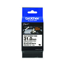 Labeltape voor krimpkous Brother HSe HSE261E Kleur van de tape: wit Kleur van het lettertype: zwart 31 m