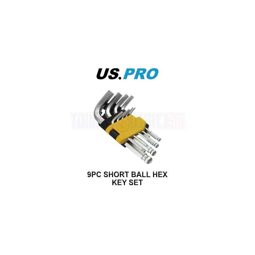 US PRO Tools 9PC Short Ball Allen Hex Key Set 1.5 - 10mm 2083