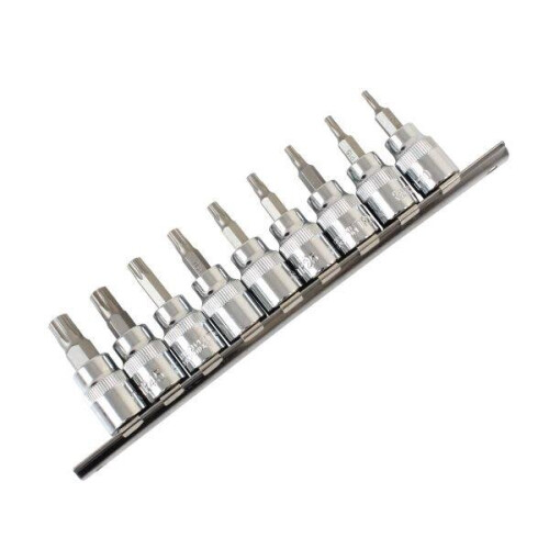 us pro US PRO Tools 9pc 3/8" DR Torx Plus Bit Sockets On Rail TP10 - TP50 1293 1
