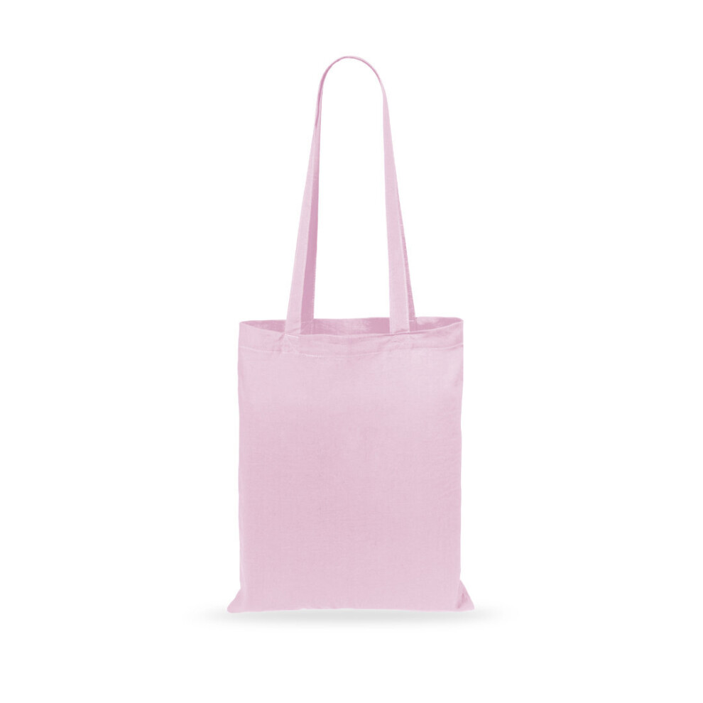 (Pastel Pink) 100% Cotton Canvas Shopper Bag Shoulder Bags