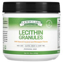 Lewis Labs, Lecithin Granulat, Natürliches Kokosnuss- und Ananasaroma, 16 oz (454 g)