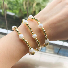 10Pcs, Beads Pearl Charm Beaded Bracelets Set for Women Charm Party Jewelry Gift Elastic