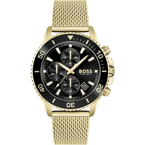 Hugo boss gold watch black deals face