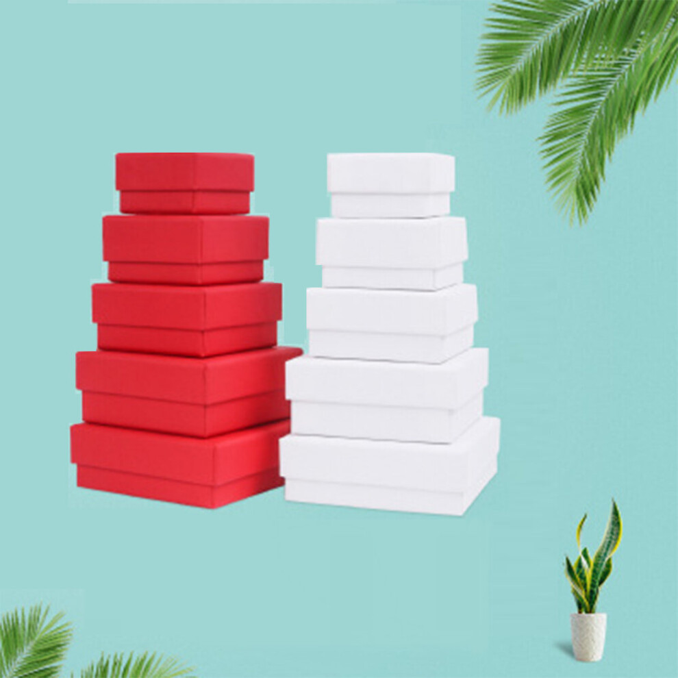 (White-6X6X3.5CM) Paper Jewelry Box 5cmx5cm Red Jewellery Gift Packaging Case Display for Ring Earring Pendant Christmas Present 24Pcs/lot-image-OPC-PBWHVW8-NEW