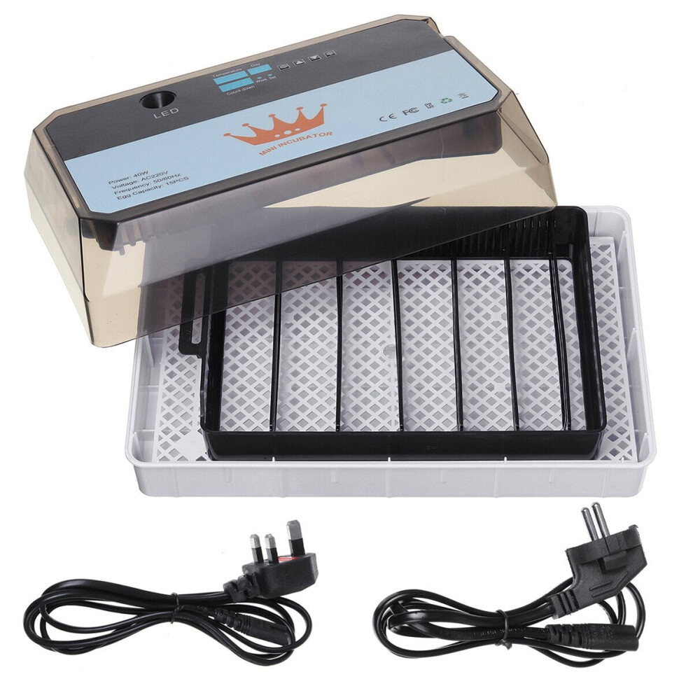 (EU Plug) 40W LED Light 15PCS Eggs Chicken Automatic Incubator Hatche Turning Temperature Control