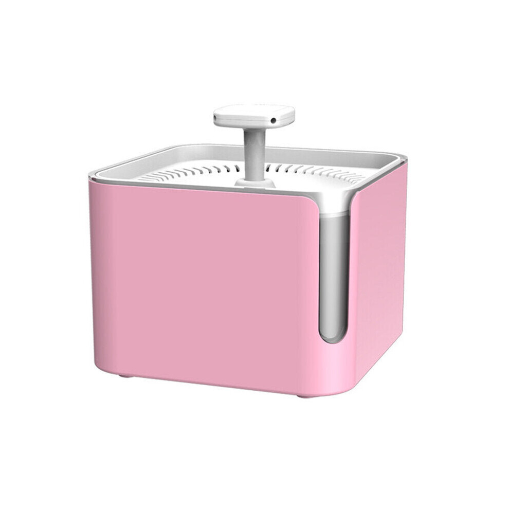 (Pink, US Plug) 2L Pet Automatic Filter Water Dispenser Dog Cat Water Food Bowl PP Hunting Dog Feeder