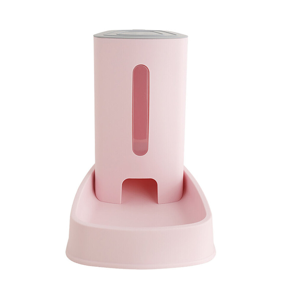 (Pink) 3.8L Automatic Feeder Pet Dog Cat Food Bowl Removable And Easy To Clean Cat Dog Pet Feeder